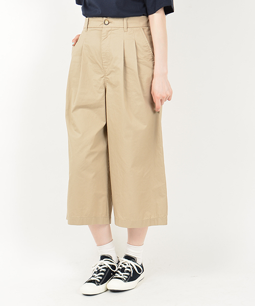 SHIPS for women（シップスフォーウィメン）の「★★liflattie ships:コットン ワイド クロップドパンツ ☆（その他パンツ・レディース・ネイビー/ホワイト/ベージュ・LARGE/SMALL/MEDIUM）」の3枚目の写真