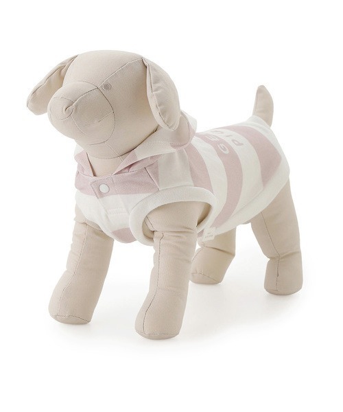 gelato pique（ジェラートピケ）の「【CAT&DOG】【販路限定商品】　コットンモダール2ボーダーフーディ（ペットウェア・レディース・ブルー/ピンク/ベージュ・SMALL/MEDIUM/LARGE）」の11枚目の写真