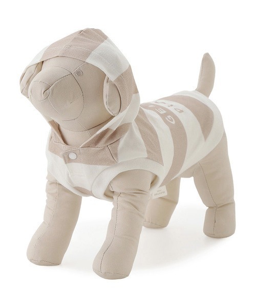 gelato pique（ジェラートピケ）の「【CAT&DOG】【販路限定商品】　コットンモダール2ボーダーフーディ（ペットウェア・レディース・ブルー/ピンク/ベージュ・SMALL/MEDIUM/LARGE）」の8枚目の写真