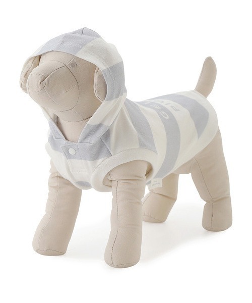 gelato pique（ジェラートピケ）の「【CAT&DOG】【販路限定商品】　コットンモダール2ボーダーフーディ（ペットウェア・レディース・ブルー/ピンク/ベージュ・SMALL/MEDIUM/LARGE）」の18枚目の写真