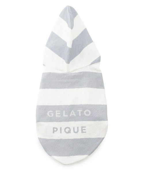 gelato pique（ジェラートピケ）の「【CAT&DOG】【販路限定商品】　コットンモダール2ボーダーフーディ（ペットウェア・レディース・ブルー/ピンク/ベージュ・SMALL/MEDIUM/LARGE）」の14枚目の写真