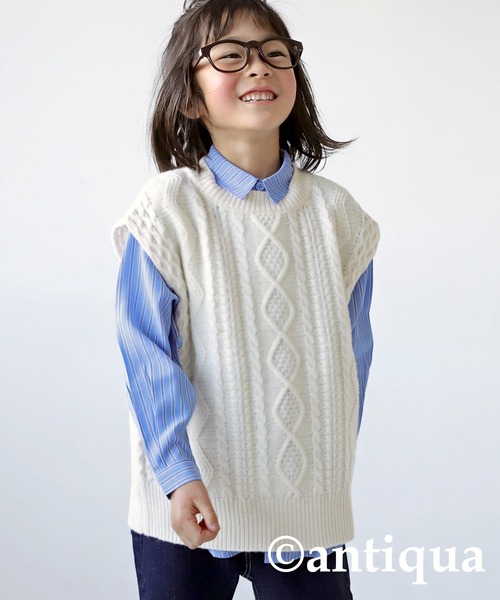 antiqua(アンティカ)の「ストライプ柄シャツ(シャツ/ブラウス・キッズ・ブルー/グリーン・120/130/140/150/160)」の19枚目の写真