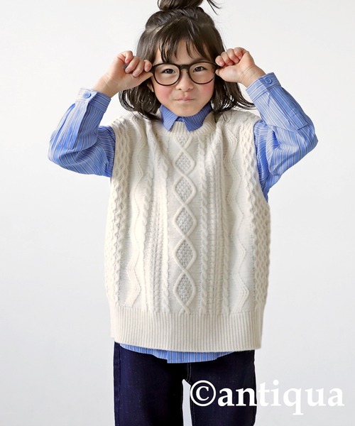 antiqua(アンティカ)の「ストライプ柄シャツ(シャツ/ブラウス・キッズ・ブルー/グリーン・120/130/140/150/160)」の20枚目の写真