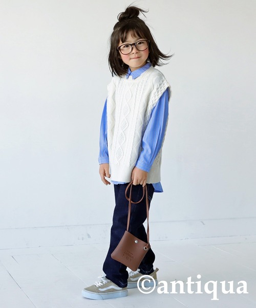 antiqua(アンティカ)の「ストライプ柄シャツ(シャツ/ブラウス・キッズ・ブルー/グリーン・120/130/140/150/160)」の21枚目の写真