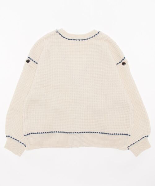 179/WG（イチナナキュウダブルジー）の「2WAYケーブルニットカーディガン／ベスト（袖取り外し）（カーディガン/ボレロ・レディース・ブルーグレー/ベージュ/オフホワイト/グリーン/ラベンダー・FREE）」の6枚目の写真