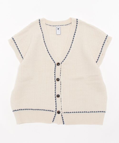179/WG（イチナナキュウダブルジー）の「2WAYケーブルニットカーディガン／ベスト（袖取り外し）（カーディガン/ボレロ・レディース・ブルーグレー/ベージュ/オフホワイト/グリーン/ラベンダー・FREE）」の7枚目の写真