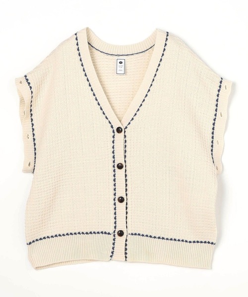 179/WG（イチナナキュウダブルジー）の「2WAYケーブルニットカーディガン／ベスト（袖取り外し）（カーディガン/ボレロ・レディース・ブルーグレー/ベージュ/オフホワイト/グリーン/ラベンダー・FREE）」の21枚目の写真