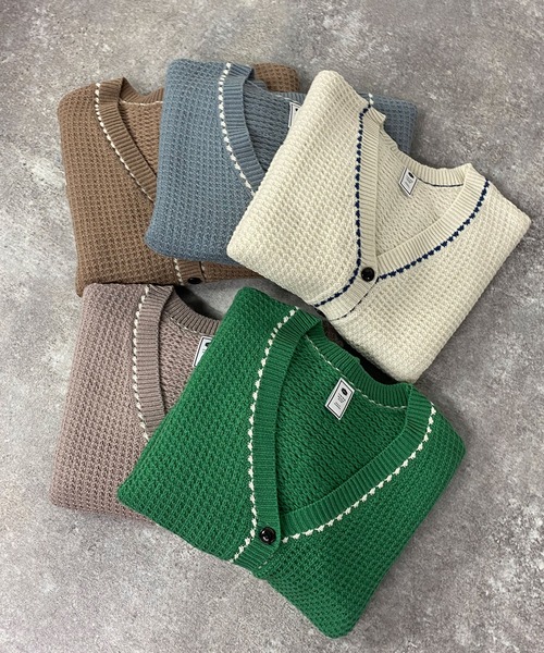 179/WG（イチナナキュウダブルジー）の「2WAYケーブルニットカーディガン／ベスト（袖取り外し）（カーディガン/ボレロ・レディース・ブルーグレー/ベージュ/オフホワイト/グリーン/ラベンダー・FREE）」の16枚目の写真