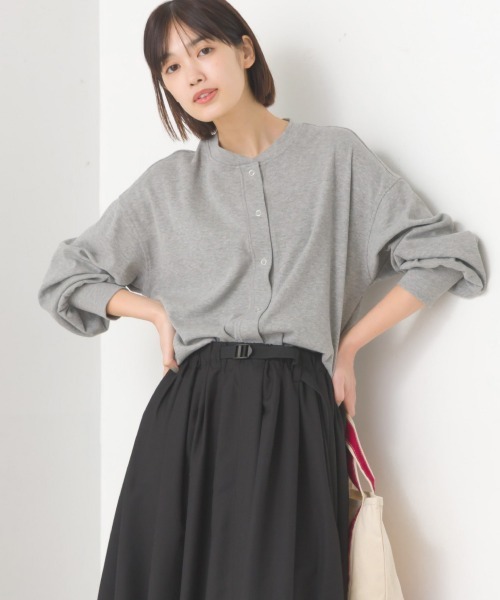 OMNES（オムネス）の「リブボリューム袖カーディガン長袖（カーディガン/ボレロ・レディース・オレンジ/ホワイト系その他/アイボリー/ブラック/オリーブ/ラベンダー/グレー/ホワイト系その他2・FREE）」の5枚目の写真