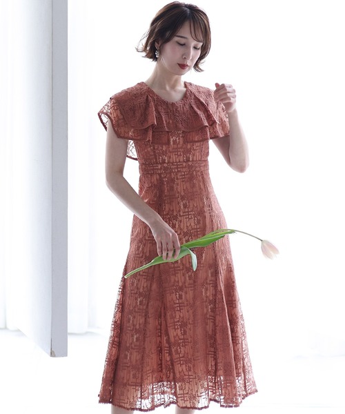 PourVous(プールヴー)の「ノースリーブ&ミモレ丈 パーティー ドレス ビックカラーセレモニー 結婚式 フォーマル オケージョンドレス お呼ばれ 二次会 成人式 (ドレス・レディース・ピンク/ブルー/ブラウン/チャコール・M)」の21枚目の写真
