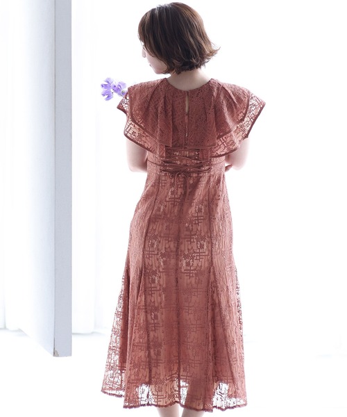 PourVous(プールヴー)の「ノースリーブ&ミモレ丈 パーティー ドレス ビックカラーセレモニー 結婚式 フォーマル オケージョンドレス お呼ばれ 二次会 成人式 (ドレス・レディース・ピンク/ブルー/ブラウン/チャコール・M)」の18枚目の写真
