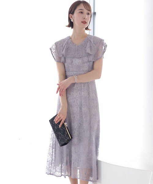 PourVous(プールヴー)の「ノースリーブ&ミモレ丈 パーティー ドレス ビックカラーセレモニー 結婚式 フォーマル オケージョンドレス お呼ばれ 二次会 成人式 (ドレス・レディース・ピンク/ブルー/ブラウン/チャコール・M)」の15枚目の写真