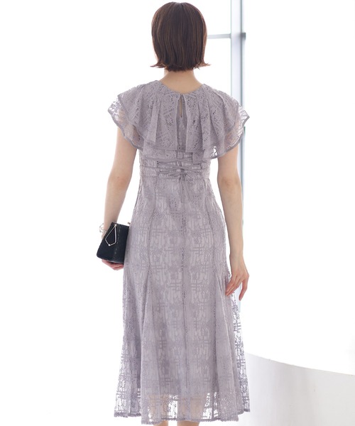 PourVous(プールヴー)の「ノースリーブ&ミモレ丈 パーティー ドレス ビックカラーセレモニー 結婚式 フォーマル オケージョンドレス お呼ばれ 二次会 成人式 (ドレス・レディース・ピンク/ブルー/ブラウン/チャコール・M)」の8枚目の写真