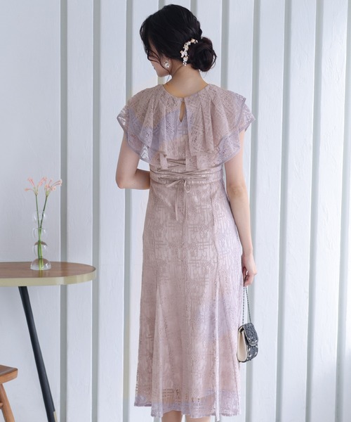 PourVous(プールヴー)の「ノースリーブ&ミモレ丈 パーティー ドレス ビックカラーセレモニー 結婚式 フォーマル オケージョンドレス お呼ばれ 二次会 成人式 (ドレス・レディース・ピンク/ブルー/ブラウン/チャコール・M)」の19枚目の写真