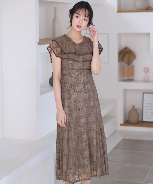 PourVous(プールヴー)の「ノースリーブ&ミモレ丈 パーティー ドレス ビックカラーセレモニー 結婚式 フォーマル オケージョンドレス お呼ばれ 二次会 成人式 (ドレス・レディース・ピンク/ブルー/ブラウン/チャコール・M)」の16枚目の写真