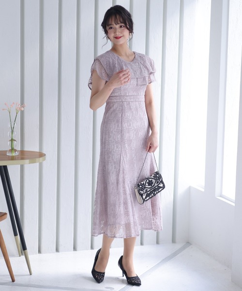 PourVous(プールヴー)の「ノースリーブ&ミモレ丈 パーティー ドレス ビックカラーセレモニー 結婚式 フォーマル オケージョンドレス お呼ばれ 二次会 成人式 (ドレス・レディース・ピンク/ブルー/ブラウン/チャコール・M)」の10枚目の写真