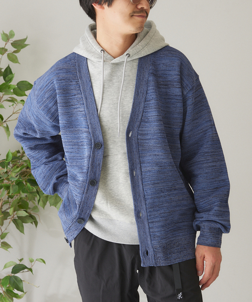 417 EDIFICE（フォーワンセブンエディフィス）の「PEメッシュメランジカーディガン（カーディガン/ボレロ・メンズ・ピンク/ベージュ/ネイビー/グリーン系その他・SMALL/MEDIUM/LARGE）」の4枚目の写真