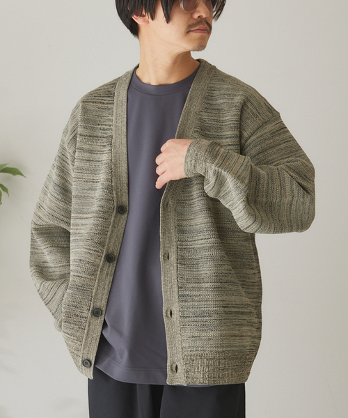 417 EDIFICE（フォーワンセブンエディフィス）の「PEメッシュメランジカーディガン（カーディガン/ボレロ・メンズ・ピンク/ベージュ/ネイビー/グリーン系その他・SMALL/MEDIUM/LARGE）」の6枚目の写真