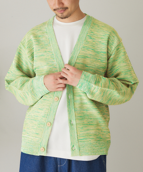 417 EDIFICE（フォーワンセブンエディフィス）の「PEメッシュメランジカーディガン（カーディガン/ボレロ・メンズ・ピンク/ベージュ/ネイビー/グリーン系その他・SMALL/MEDIUM/LARGE）」の10枚目の写真