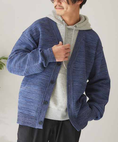 417 EDIFICE（フォーワンセブンエディフィス）の「PEメッシュメランジカーディガン（カーディガン/ボレロ・メンズ・ピンク/ベージュ/ネイビー/グリーン系その他・SMALL/MEDIUM/LARGE）」の13枚目の写真