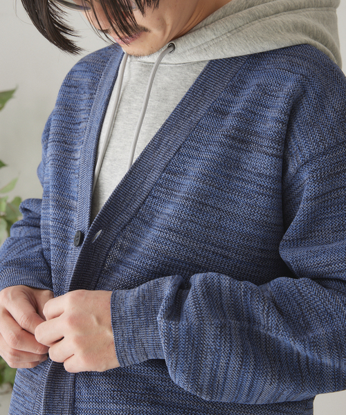 417 EDIFICE（フォーワンセブンエディフィス）の「PEメッシュメランジカーディガン（カーディガン/ボレロ・メンズ・ピンク/ベージュ/ネイビー/グリーン系その他・SMALL/MEDIUM/LARGE）」の14枚目の写真