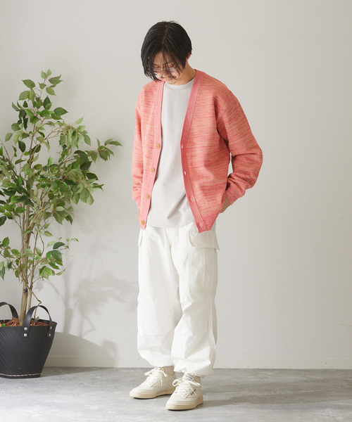 417 EDIFICE（フォーワンセブンエディフィス）の「PEメッシュメランジカーディガン（カーディガン/ボレロ・メンズ・ピンク/ベージュ/ネイビー/グリーン系その他・SMALL/MEDIUM/LARGE）」の15枚目の写真