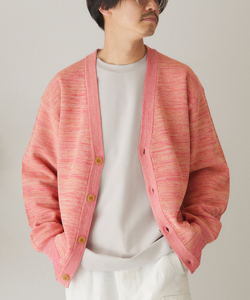 417 EDIFICE（フォーワンセブンエディフィス）の「PEメッシュメランジカーディガン（カーディガン/ボレロ・メンズ・ピンク/ベージュ/ネイビー/グリーン系その他・SMALL/MEDIUM/LARGE）」の18枚目の写真