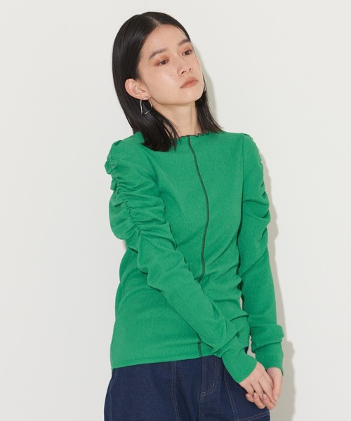 NOMINE（ノミネ）の「【前後着用可】2WAY配色メロウシャーリングロンT（Tシャツ/カットソー・レディース・イエロー/グリーン/ブラック/オフホワイト・フリー）」の4枚目の写真