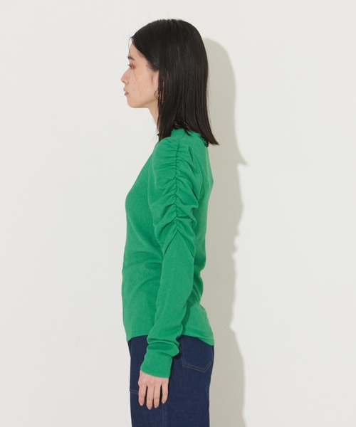 NOMINE（ノミネ）の「【前後着用可】2WAY配色メロウシャーリングロンT（Tシャツ/カットソー・レディース・イエロー/グリーン/ブラック/オフホワイト・フリー）」の16枚目の写真