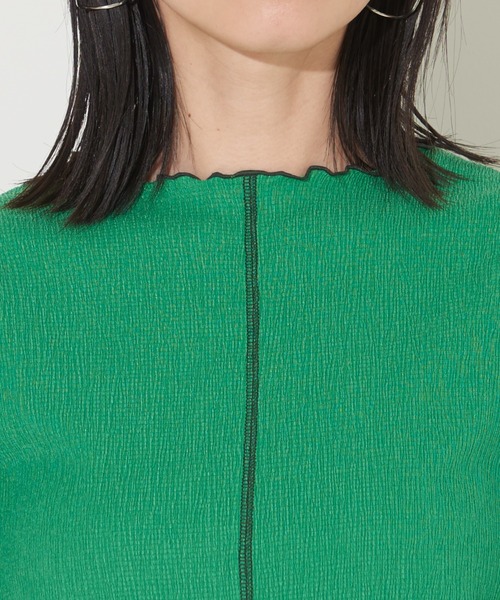 NOMINE（ノミネ）の「【前後着用可】2WAY配色メロウシャーリングロンT（Tシャツ/カットソー・レディース・イエロー/グリーン/ブラック/オフホワイト・フリー）」の13枚目の写真