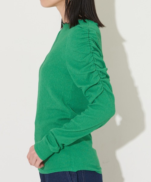 NOMINE（ノミネ）の「【前後着用可】2WAY配色メロウシャーリングロンT（Tシャツ/カットソー・レディース・イエロー/グリーン/ブラック/オフホワイト・フリー）」の10枚目の写真