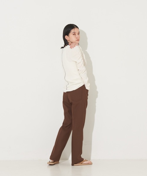 NOMINE（ノミネ）の「【前後着用可】2WAY配色メロウシャーリングロンT（Tシャツ/カットソー・レディース・イエロー/グリーン/ブラック/オフホワイト・フリー）」の18枚目の写真