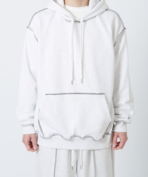 improves（インプローブス）の「ステッチデザイン スウェット プルパーカー（パーカー・メンズ・ブラック/グレー・FREE）」の6枚目の写真