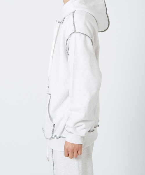 improves（インプローブス）の「ステッチデザイン スウェット プルパーカー（パーカー・メンズ・ブラック/グレー・FREE）」の7枚目の写真