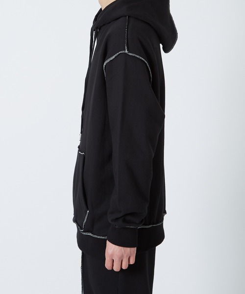 improves（インプローブス）の「ステッチデザイン スウェット プルパーカー（パーカー・メンズ・ブラック/グレー・FREE）」の4枚目の写真