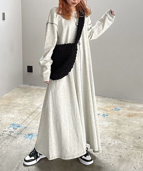 PAGEBOY（ページボーイ）の「ピグメントルーズロングスリーブワンピース（ワンピース・レディース・オフホワイト/ミント/チャコール・FREE）」の2枚目の写真