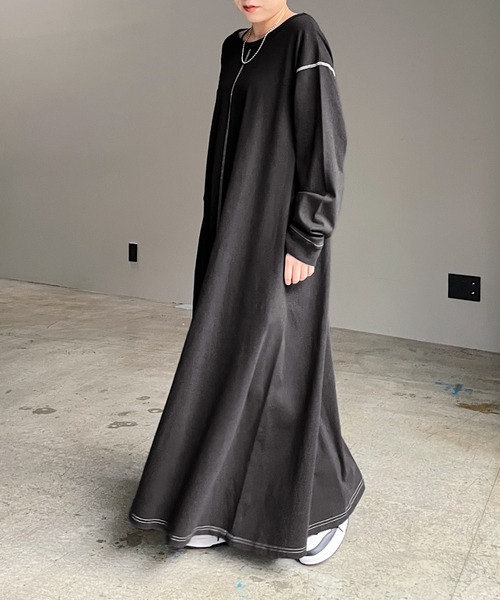 PAGEBOY（ページボーイ）の「ピグメントルーズロングスリーブワンピース（ワンピース・レディース・オフホワイト/ミント/チャコール・FREE）」の5枚目の写真