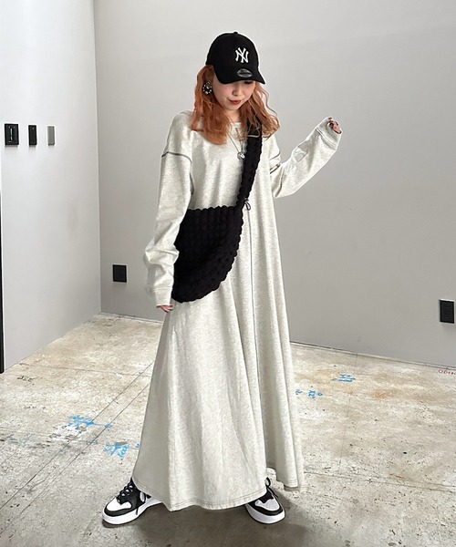 PAGEBOY（ページボーイ）の「ピグメントルーズロングスリーブワンピース（ワンピース・レディース・オフホワイト/ミント/チャコール・FREE）」の10枚目の写真