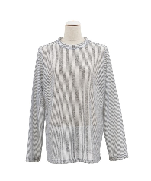 PUNYUS（プニュズ）の「シアーニットトップス（Tシャツ/カットソー・レディース・ホワイト/サックスブルー/グリーン/ライトパープル・1/4/3/2）」の15枚目の写真