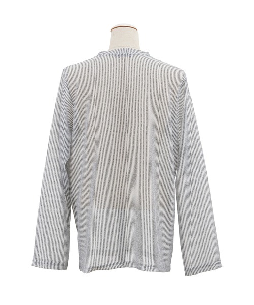 PUNYUS（プニュズ）の「シアーニットトップス（Tシャツ/カットソー・レディース・ホワイト/サックスブルー/グリーン/ライトパープル・1/4/3/2）」の16枚目の写真