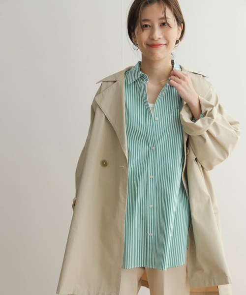 URBAN RESEARCH DOORS(アーバンリサーチドアーズ)の「コットンレギュラーカラーオーバーシャツ(シャツ/ブラウス・レディース・グリーン/ベージュ・MEDIUM)」の15枚目の写真