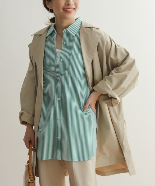 URBAN RESEARCH DOORS(アーバンリサーチドアーズ)の「コットンレギュラーカラーオーバーシャツ(シャツ/ブラウス・レディース・グリーン/ベージュ・MEDIUM)」の17枚目の写真