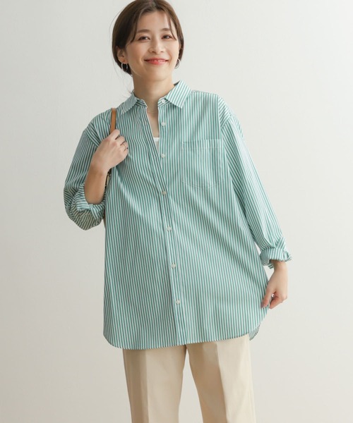 URBAN RESEARCH DOORS(アーバンリサーチドアーズ)の「コットンレギュラーカラーオーバーシャツ(シャツ/ブラウス・レディース・グリーン/ベージュ・MEDIUM)」の21枚目の写真