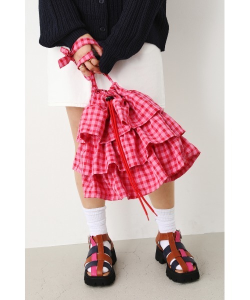 RODEO CROWNS WIDE BOWL（ロデオクラウンズワイドボウル）の「ギンガムチェックフリルバッグ（ショルダーバッグ・レディース・グリーン系その他/パープル系その他/レッド系その他・FREE）」の19枚目の写真