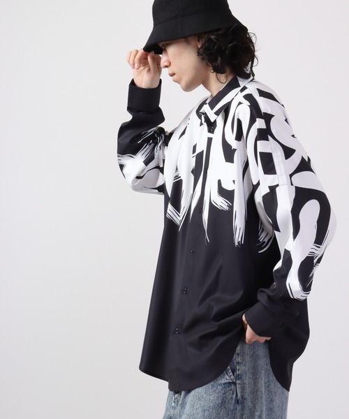 REGIEVO(レジエボ)の「REGIEVO 総柄ドルマンスリーブシャツ(シャツ/ブラウス・メンズ・ブラック/オフホワイト・L/M)」の10枚目の写真