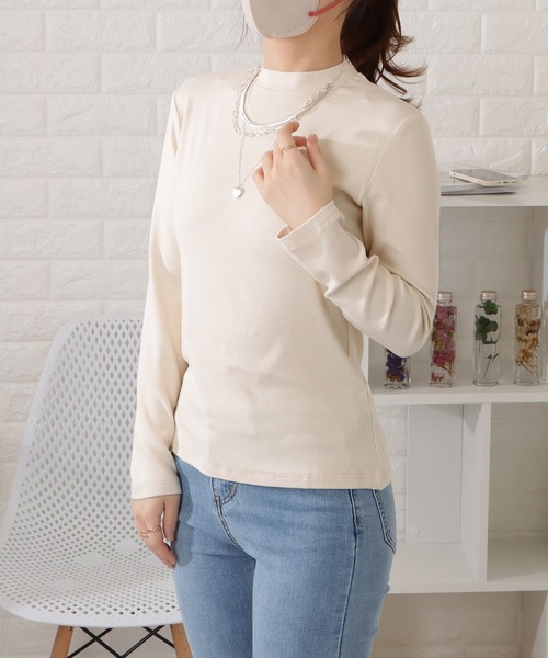 Lace Ladies（レースレディース）の「モックネック長袖プルオーバー（Tシャツ/カットソー・レディース・グレー/ブラック/アイボリー/ブラウン/ホワイト・XL/M）」の3枚目の写真