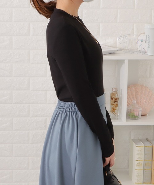 Lace Ladies（レースレディース）の「モックネック長袖プルオーバー（Tシャツ/カットソー・レディース・グレー/ブラック/アイボリー/ブラウン/ホワイト・XL/M）」の14枚目の写真
