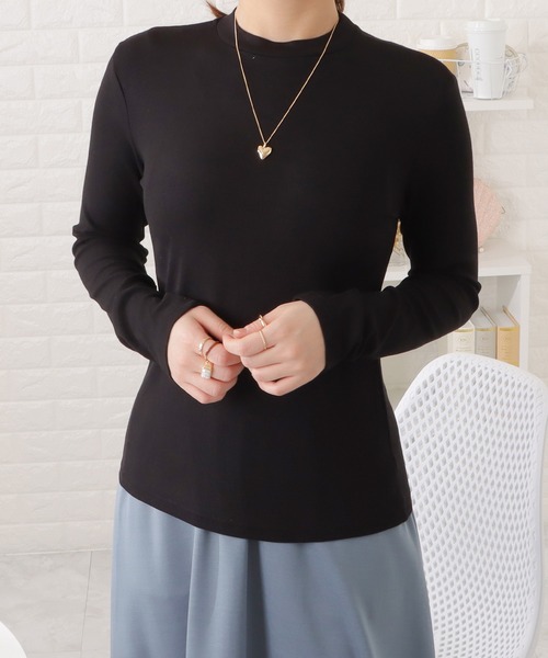 Lace Ladies（レースレディース）の「モックネック長袖プルオーバー（Tシャツ/カットソー・レディース・グレー/ブラック/アイボリー/ブラウン/ホワイト・XL/M）」の10枚目の写真