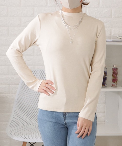 Lace Ladies（レースレディース）の「モックネック長袖プルオーバー（Tシャツ/カットソー・レディース・グレー/ブラック/アイボリー/ブラウン/ホワイト・XL/M）」の17枚目の写真
