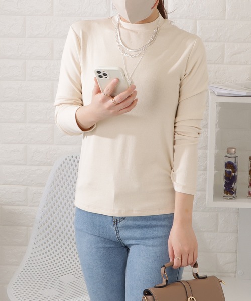 Lace Ladies（レースレディース）の「モックネック長袖プルオーバー（Tシャツ/カットソー・レディース・グレー/ブラック/アイボリー/ブラウン/ホワイト・XL/M）」の13枚目の写真